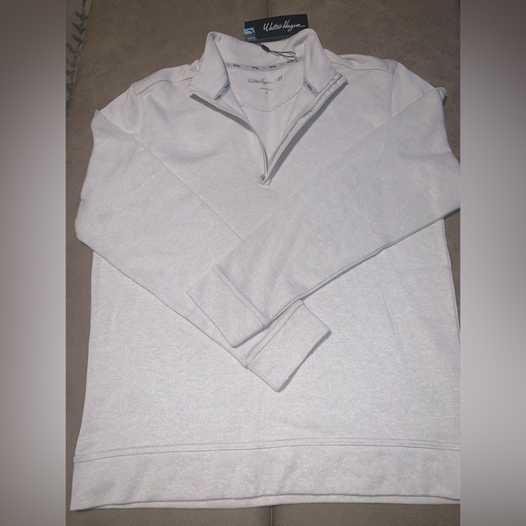 Walter Hagen Mens P11 Midweight 1/4 Zip Light Khaki Heather Golf NWT Size Small - Picture 7 of 9